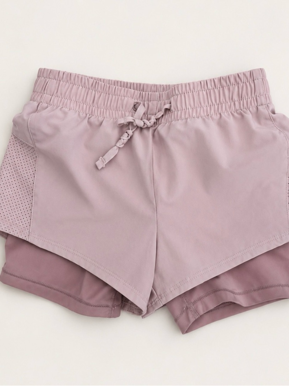 H&M Girls 6 - Mauve Double-Layer Athletic Shorts